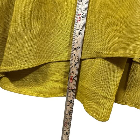 Zara Mustard Yellow Linen Blend Midi Dress | V-Neck Oversized Kaftan | XS - Picture 9 of 11